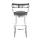 Armen Living Kobe 26" Counter Height Swivel Bar Stool in Brushed Stainless Steel Finish and Gray Faux Leather 721535761807 - alternate 2